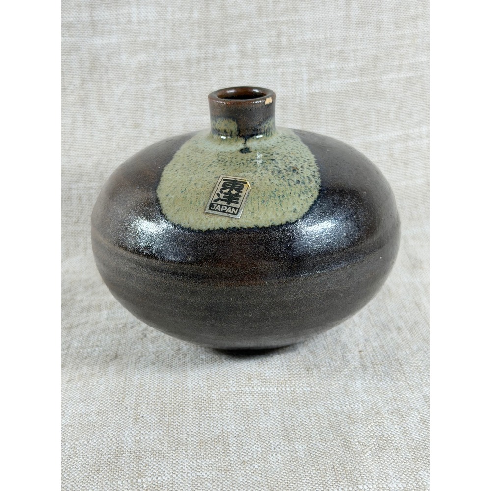 Vintage Japanese Studio Pottery Vase, Signed Japan Ceramic Bud Vase,